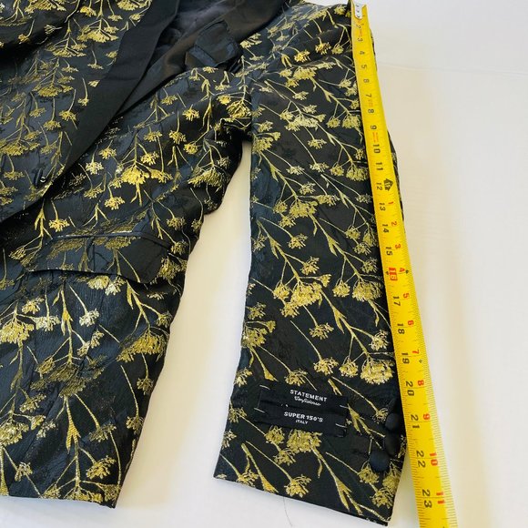Gold Embroidered Suit Jacket exclusive STATEMENT Italy Confidence 38 R - Picture 9 of 12